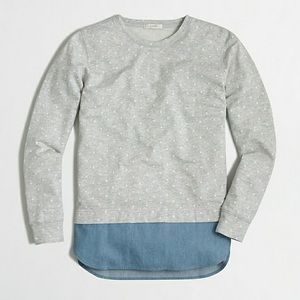 J Crew Factory Casual Top Chambray Trim